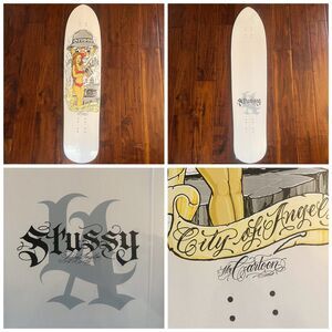 Vintage Stussy x Mister Cartoon City of Angels Longboard Skateboard Deck